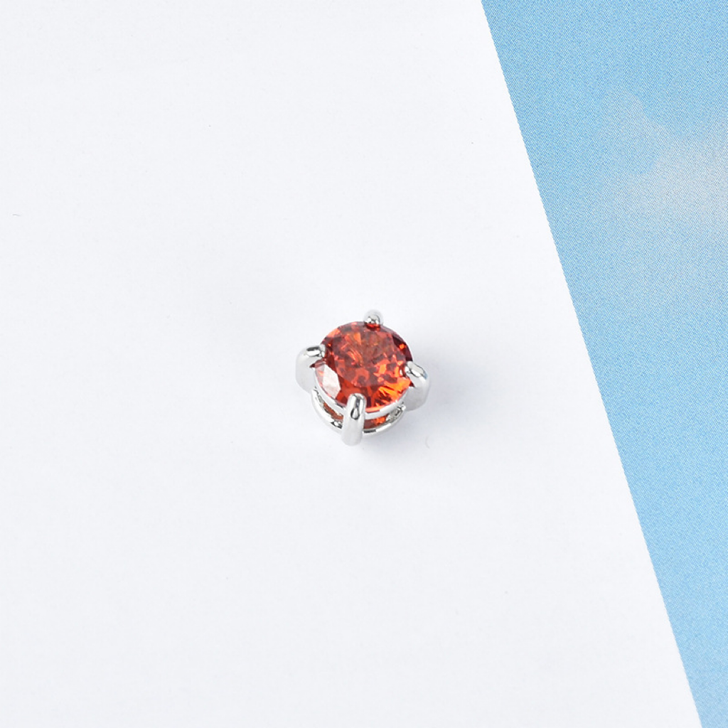 Round Prong Setting Colored Zircon Spacer Beads for Jewelry DIY