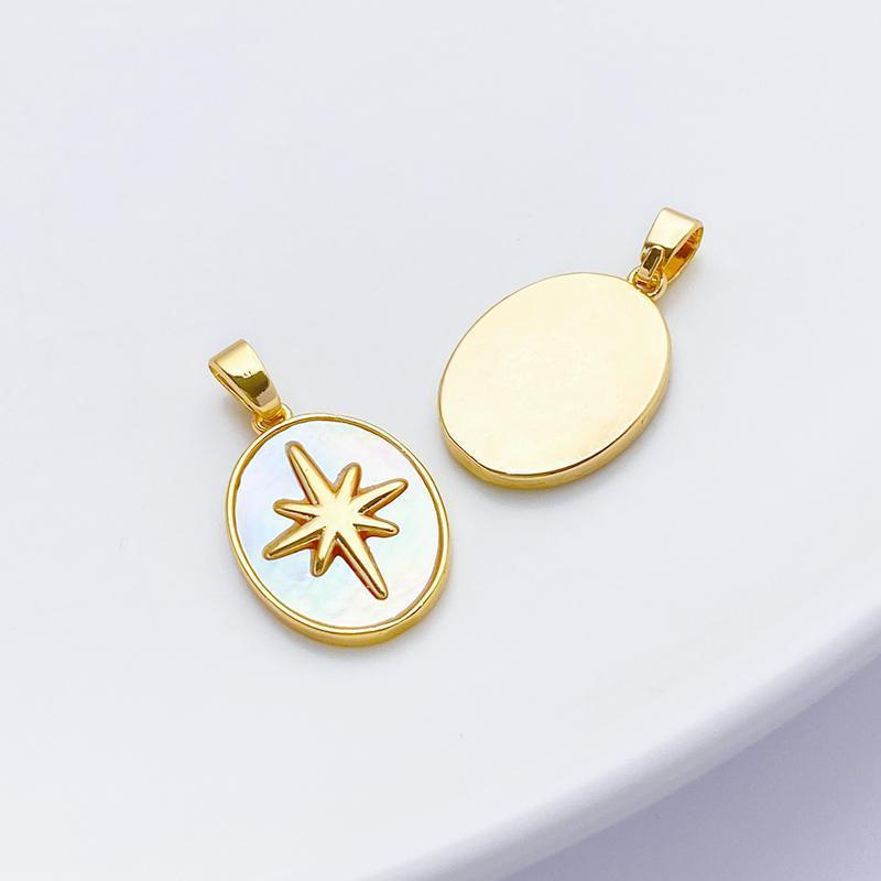 Natural White and Black Shell Inlaid Pendant Jewelry Charms