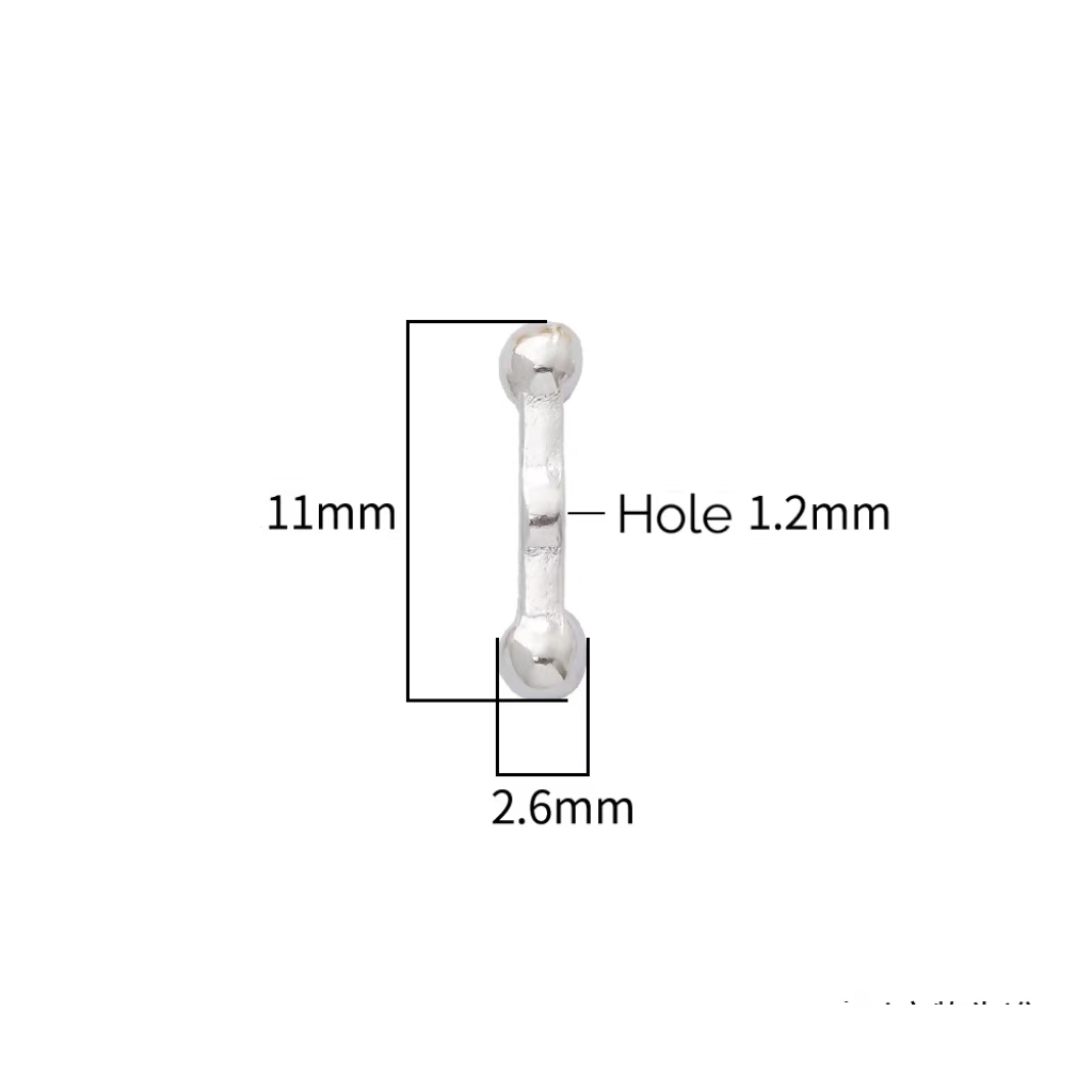 925 Sterling Silver Oar Shaped Spacer Bead for Jewelry DIY