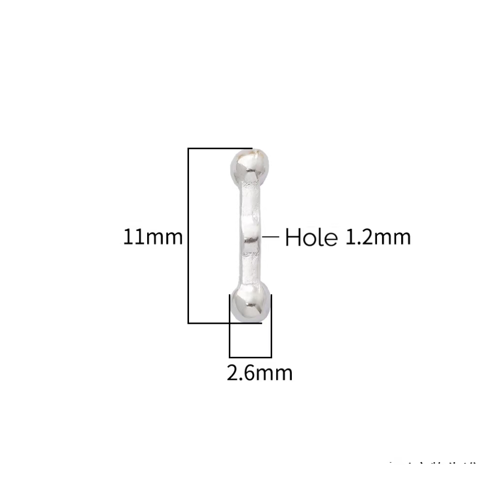 925 Sterling Silver Oar Shaped Spacer Bead for Jewelry DIY