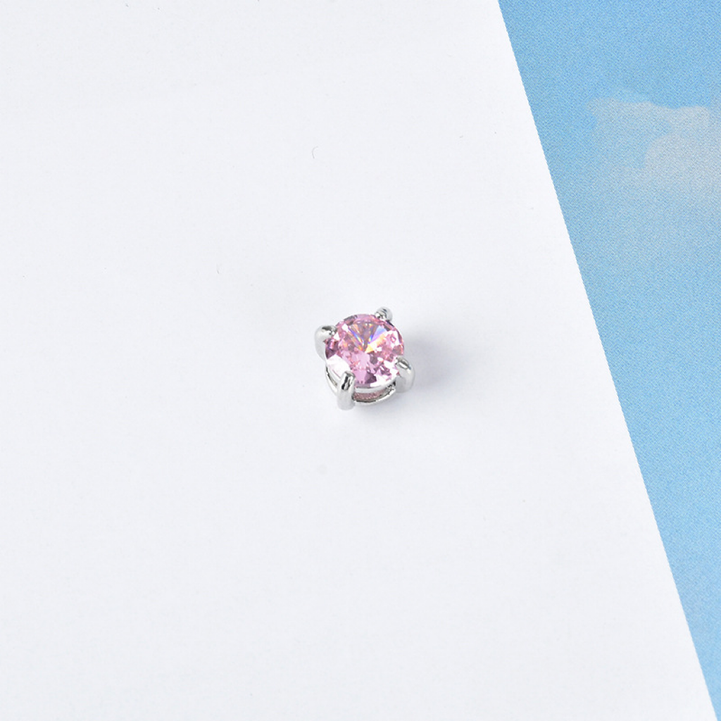 Round Prong Setting Colored Zircon Spacer Beads for Jewelry DIY