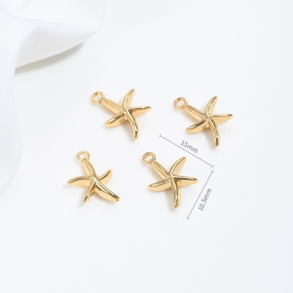 14k Gold Marine Organism Theme Charm Pendant