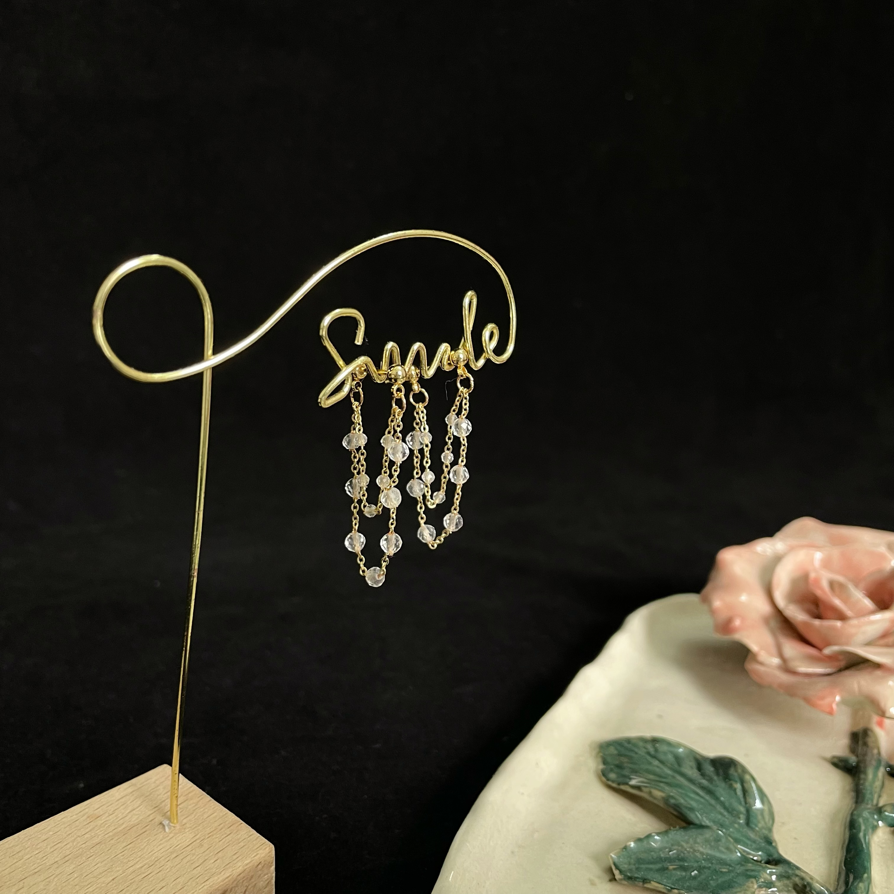 Double Clear Quartz Chains Semi-Hook Earrings