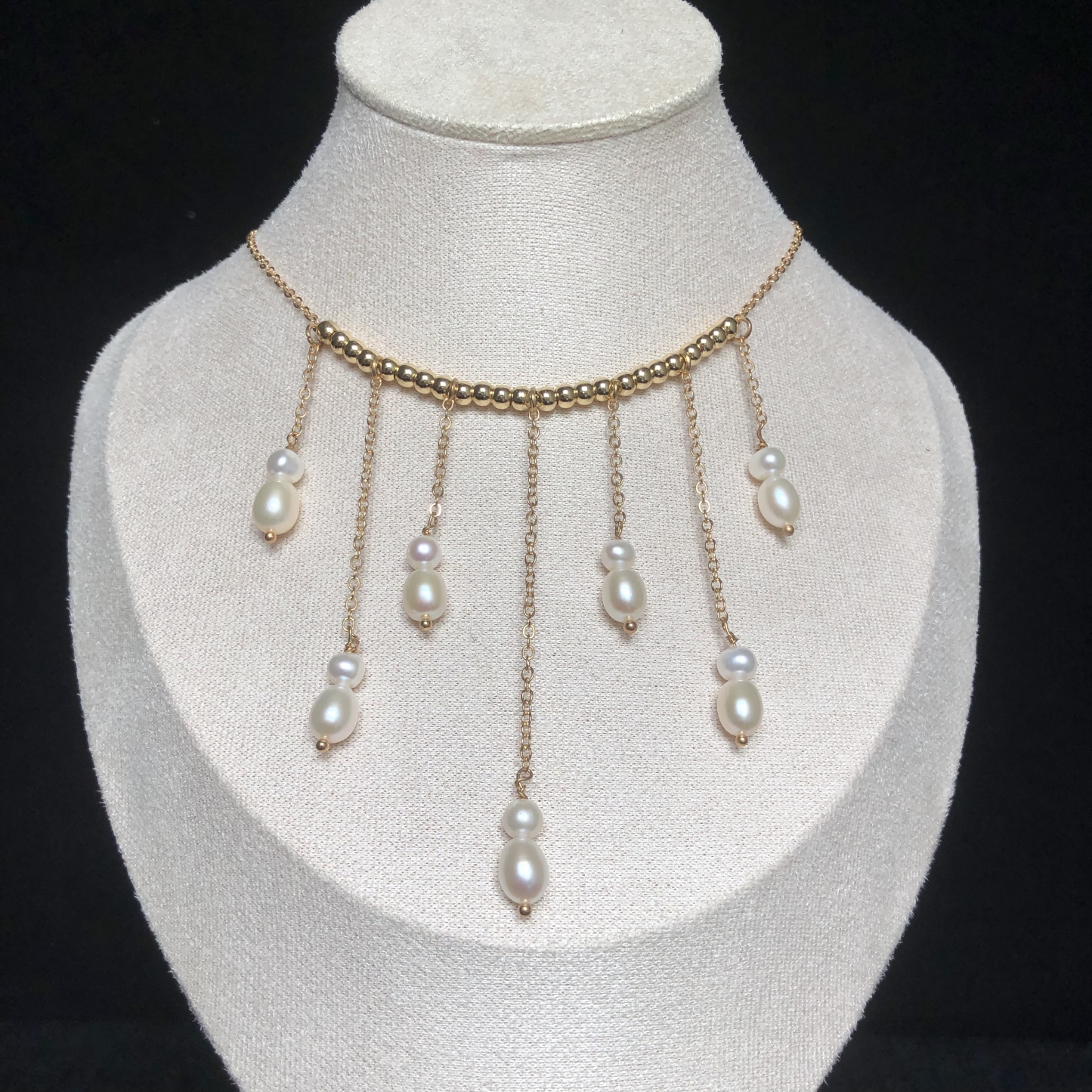 Pearl Drop Fringe Necklace