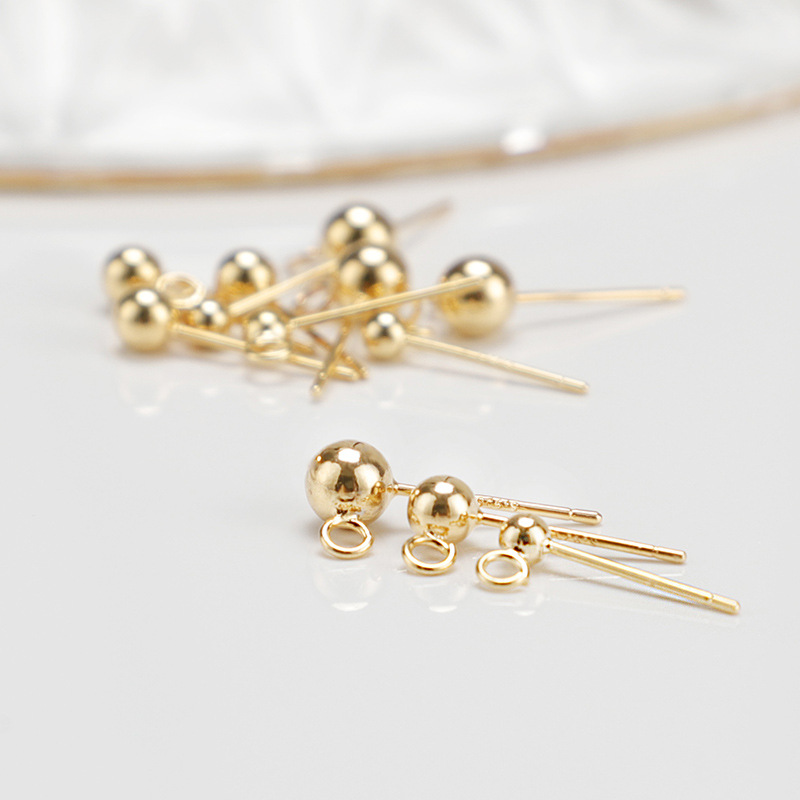 Ball Pin with Open Ring Earrings Studs