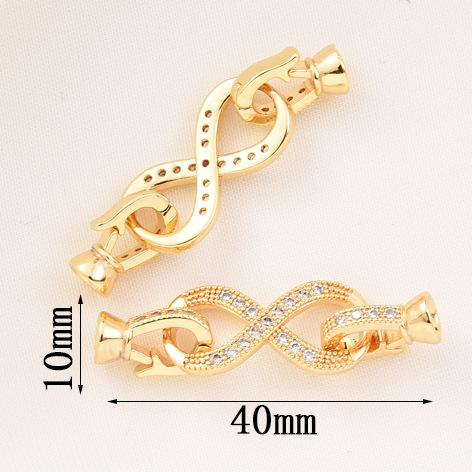 Gorgeous Colored Zircon Inlaid Buckle for Beading Jewelry