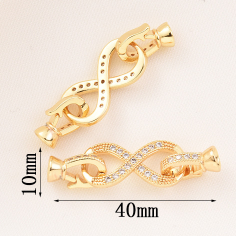 Gorgeous Colored Zircon Inlaid Buckle for Beading Jewelry