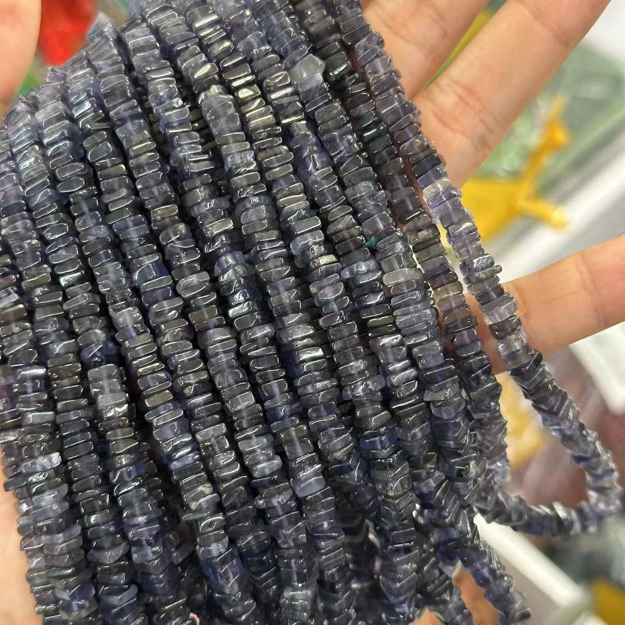 Gemstone Irregular Flat Sheet spacer beads strand 4*4*2mm-likayjewel