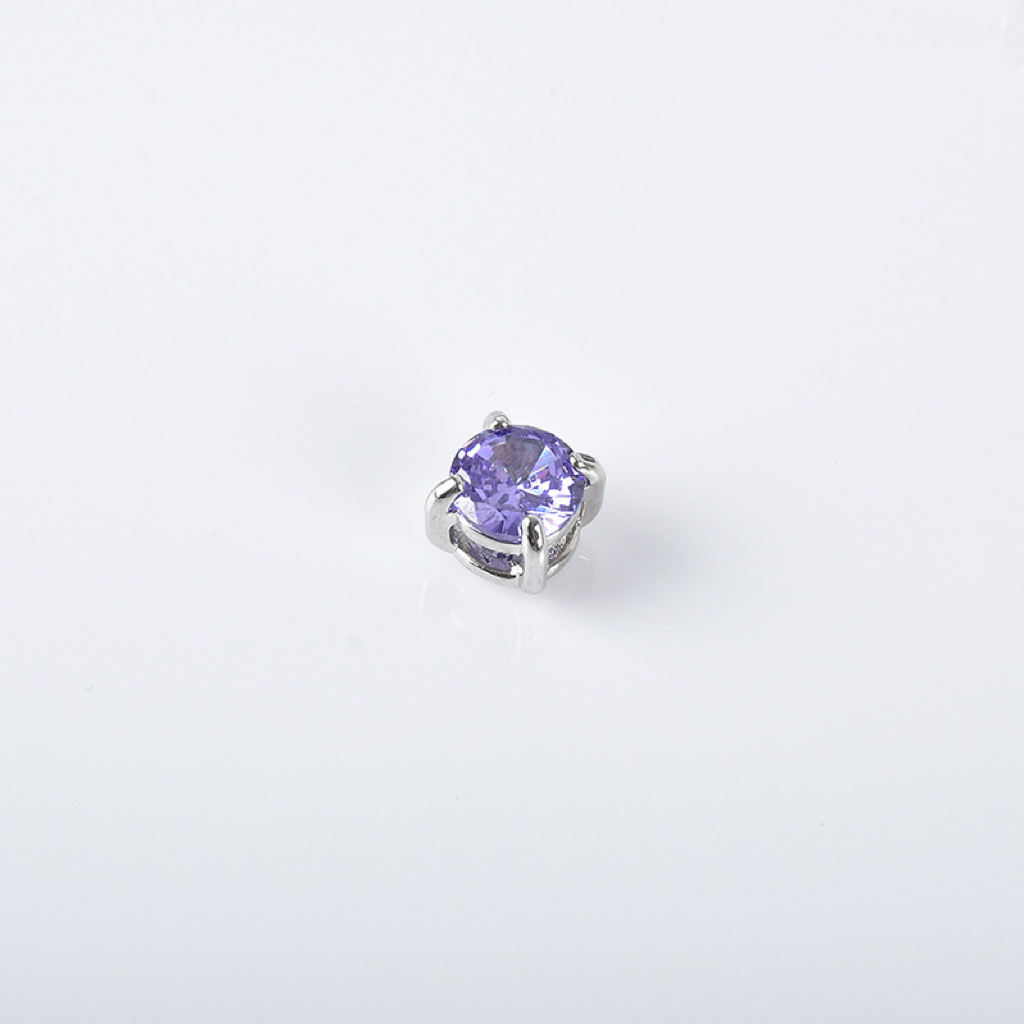 Round Prong Setting Colored Zircon Spacer Beads for Jewelry DIY