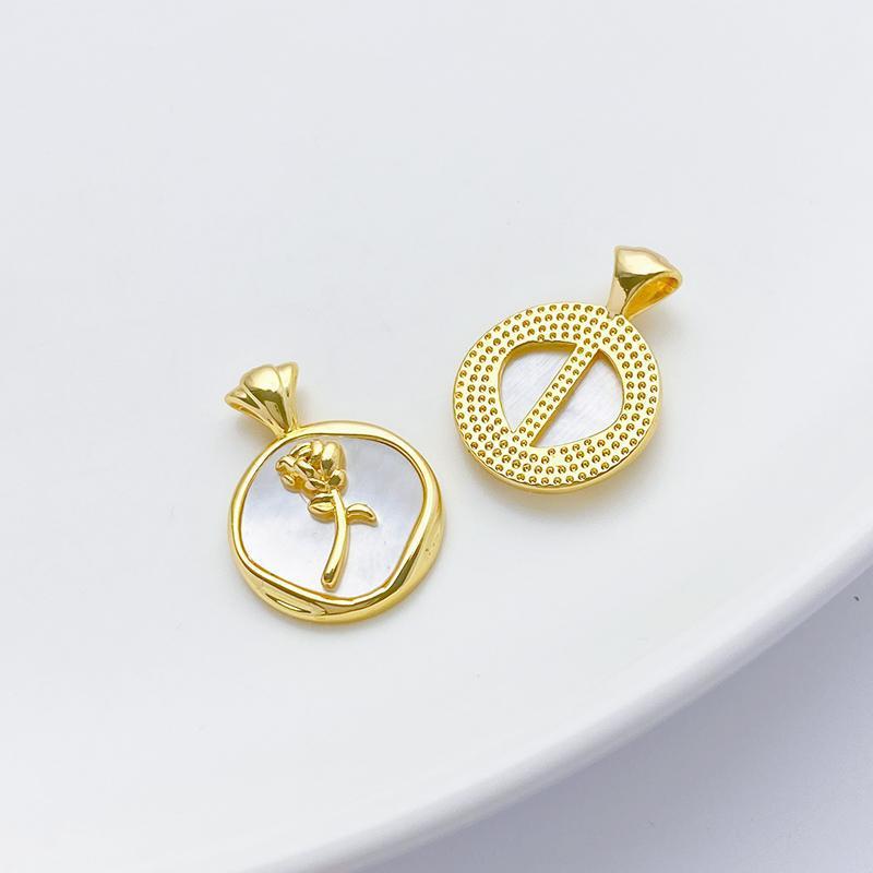 Natural White and Black Shell Inlaid Pendant Jewelry Charms