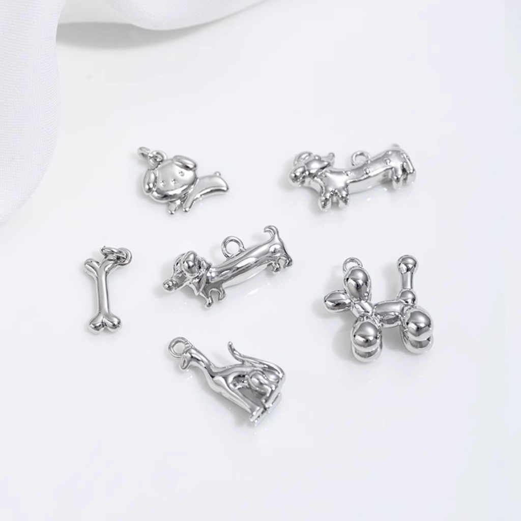 Gold Plated Cute Pet Dog Pendant Charms for Ncklace Bracelet Keychain