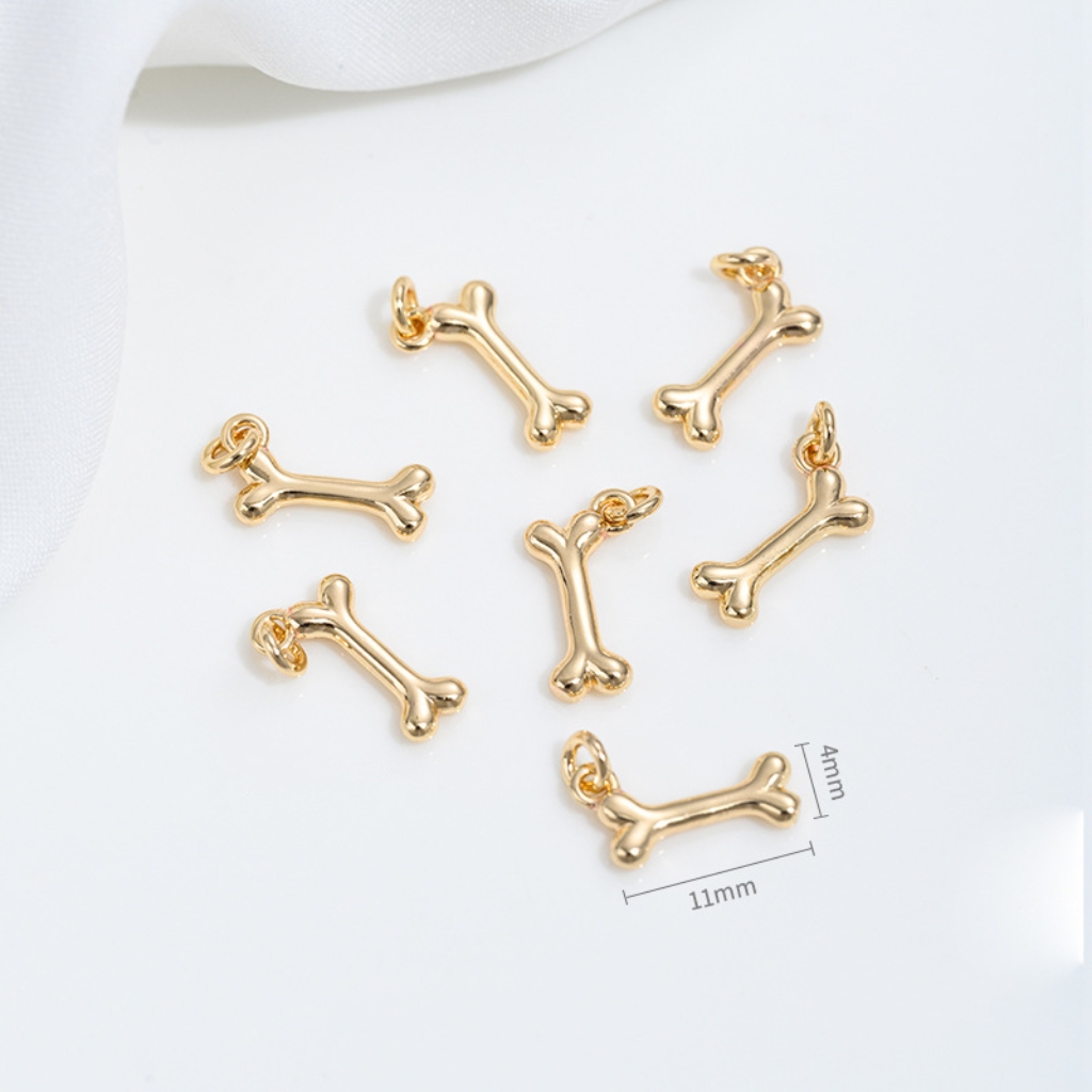Gold Plated Cute Pet Dog Pendant Charms for Ncklace Bracelet Keychain