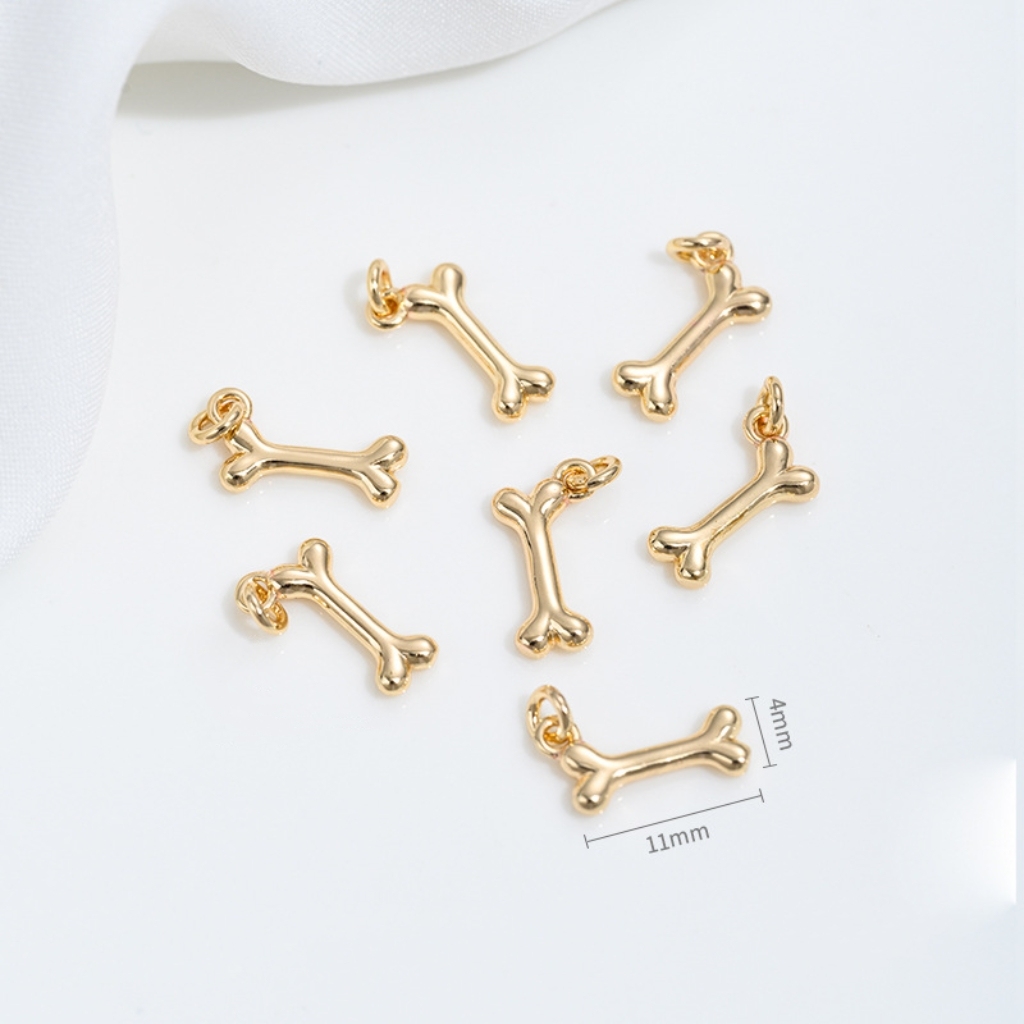 Gold Plated Cute Pet Dog Pendant Charms for Ncklace Bracelet Keychain