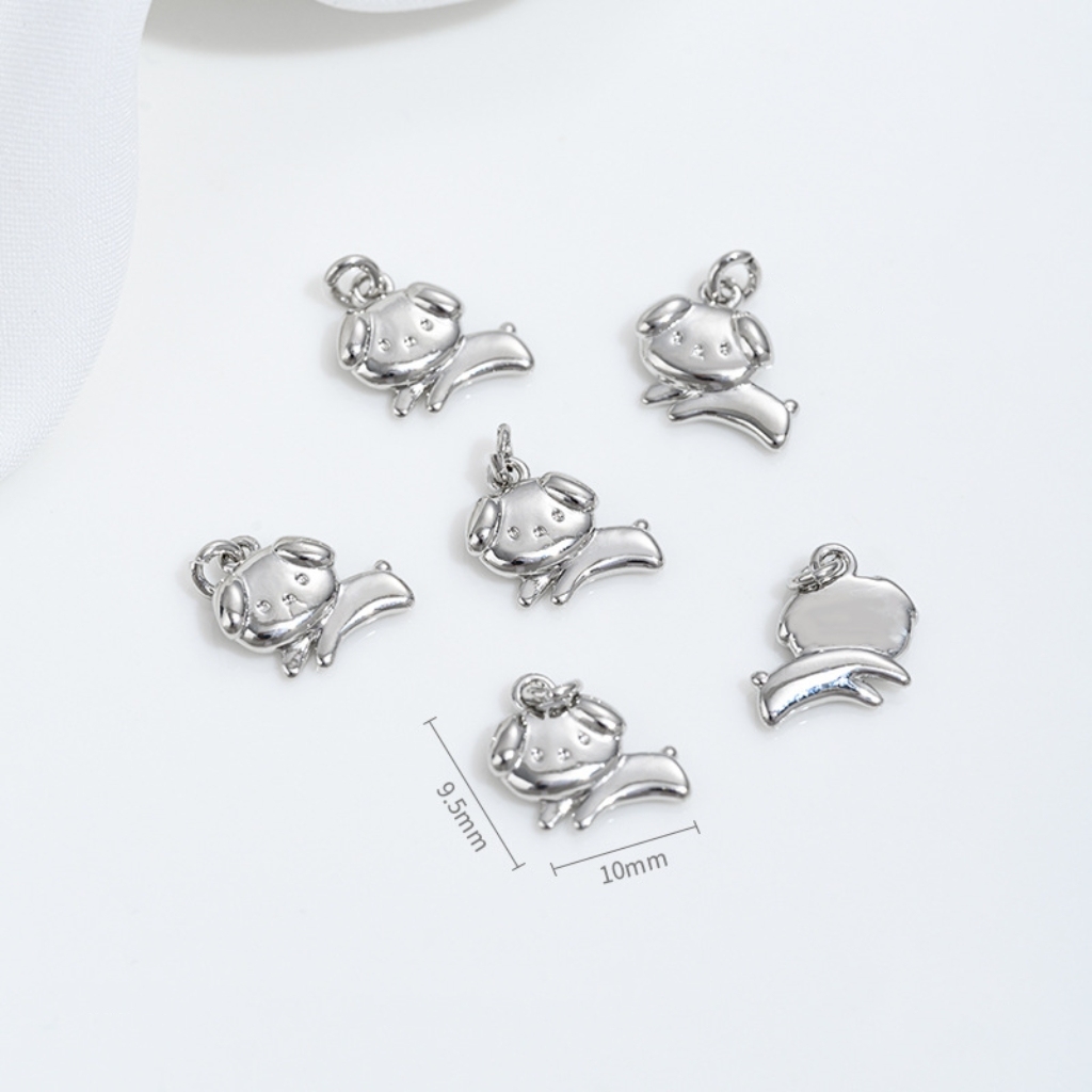 Gold Plated Cute Pet Dog Pendant Charms for Ncklace Bracelet Keychain