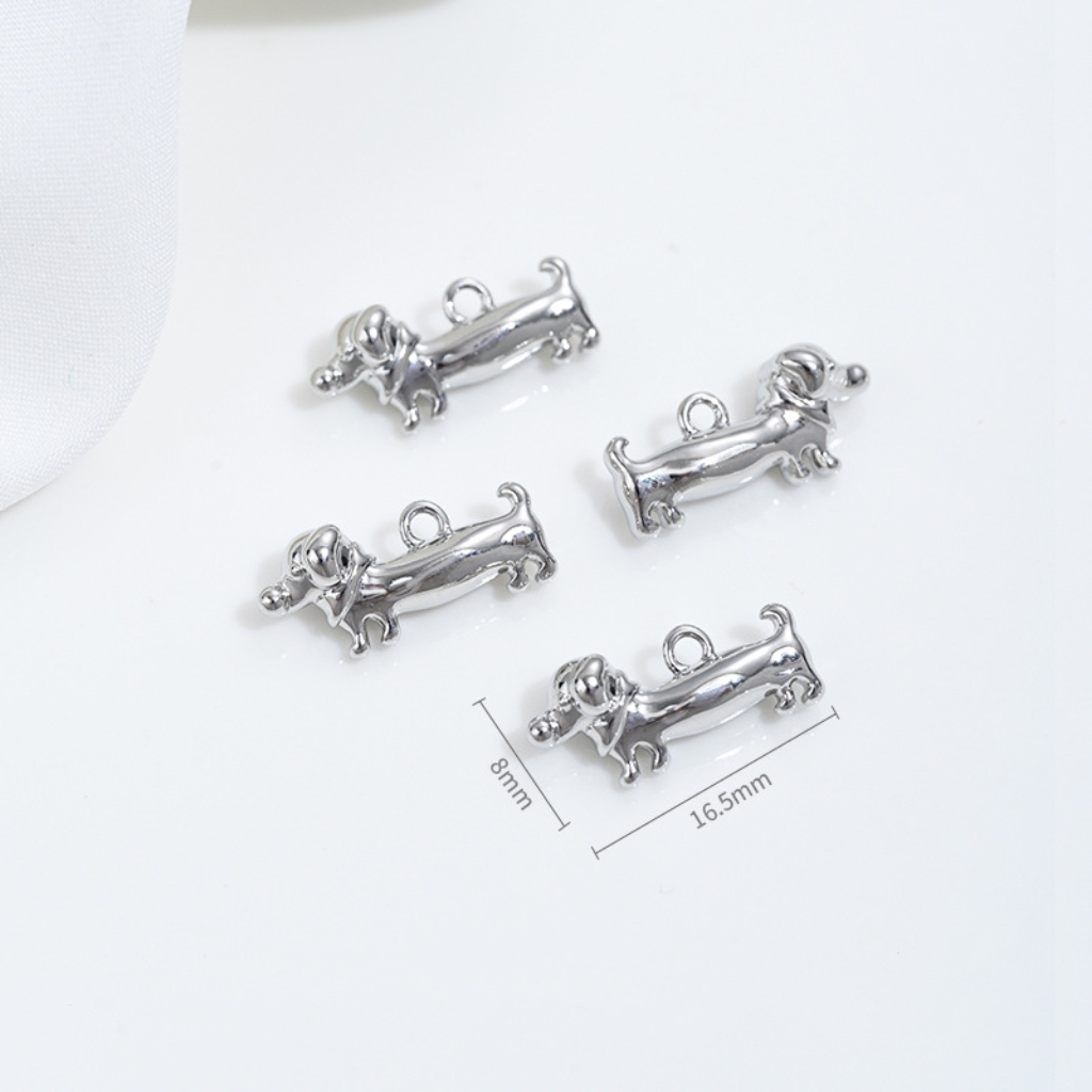 Gold Plated Cute Pet Dog Pendant Charms for Ncklace Bracelet Keychain