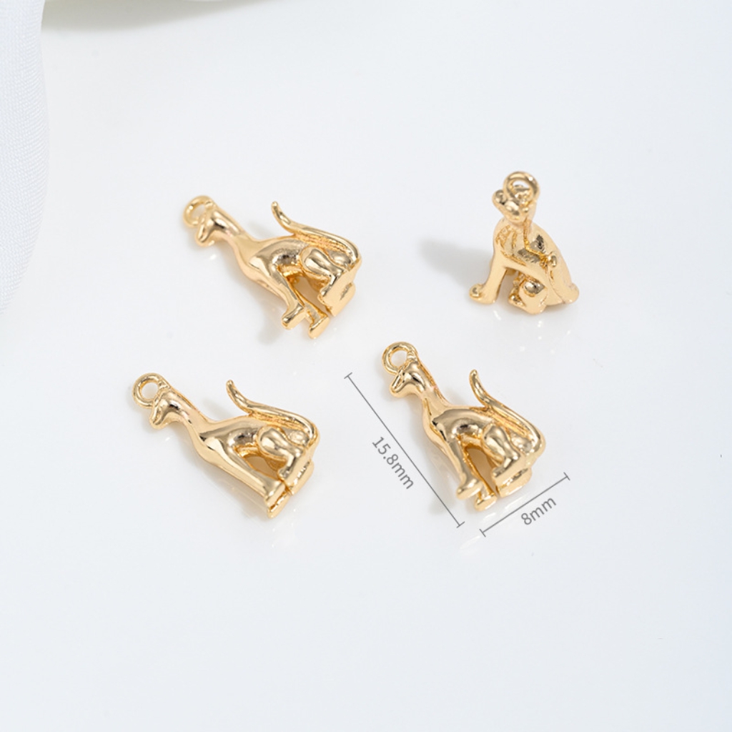 Gold Plated Cute Pet Dog Pendant Charms for Ncklace Bracelet Keychain
