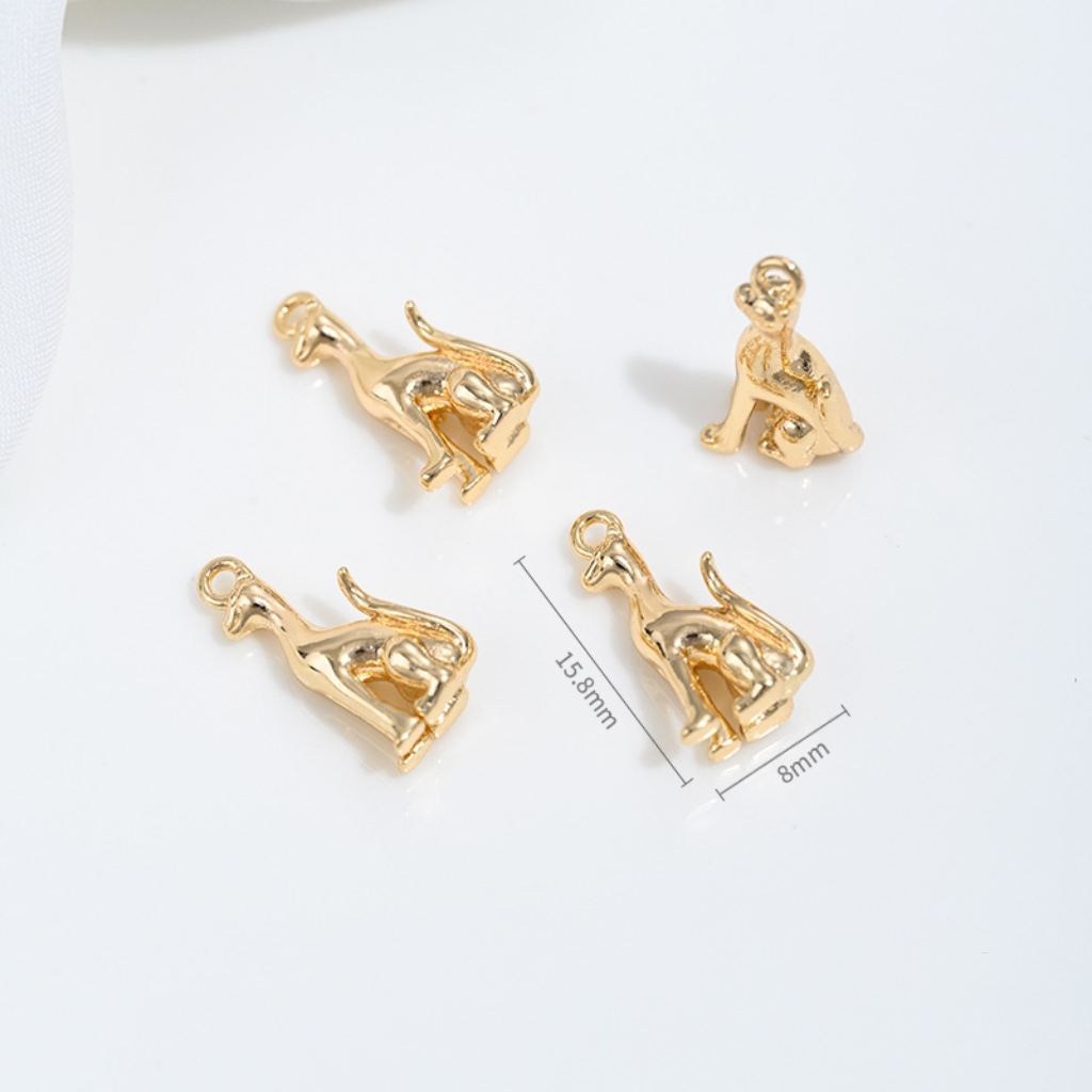 Gold Plated Cute Pet Dog Pendant Charms for Ncklace Bracelet Keychain