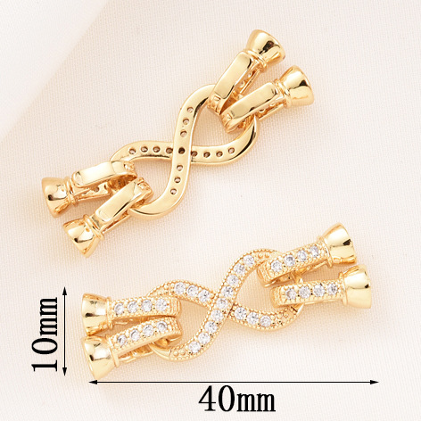 Gorgeous Colored Zircon Inlaid Buckle for Beading Jewelry