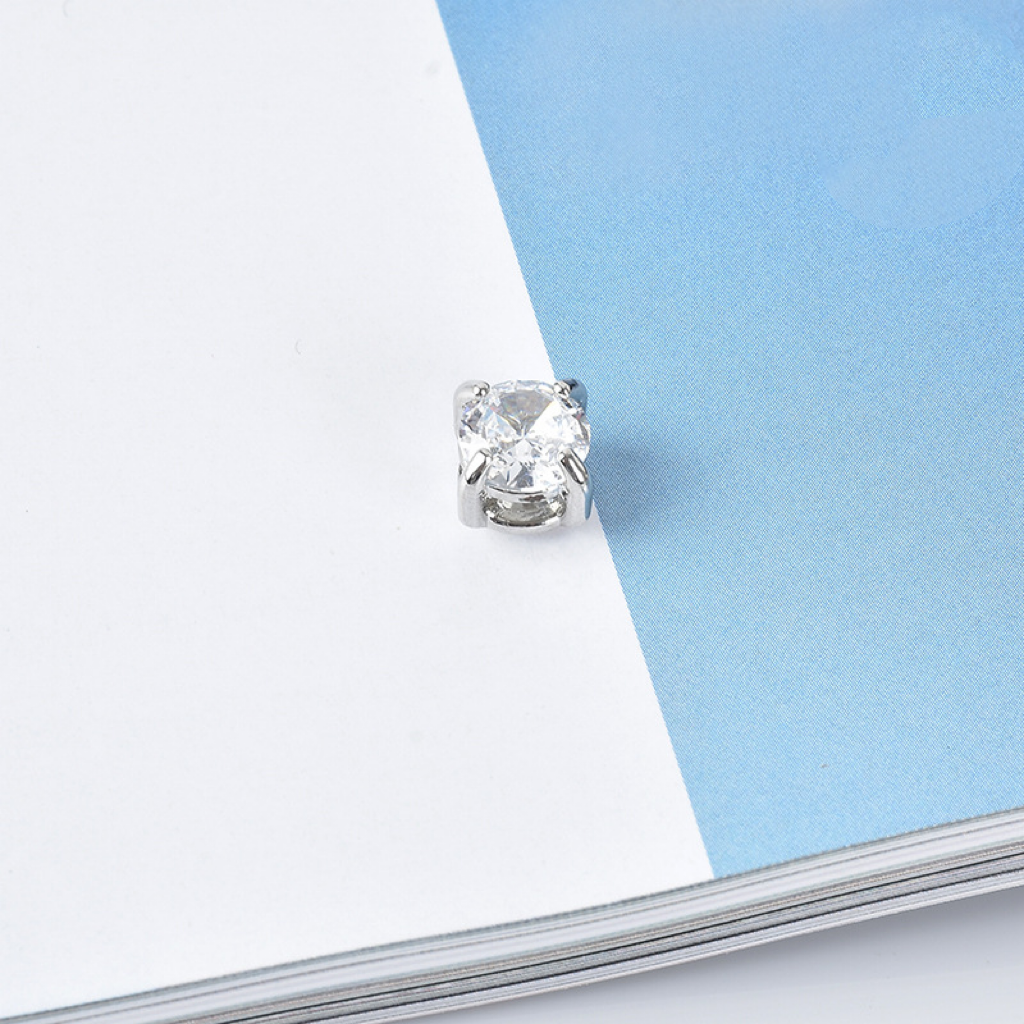 Round Prong Setting Colored Zircon Spacer Beads for Jewelry DIY