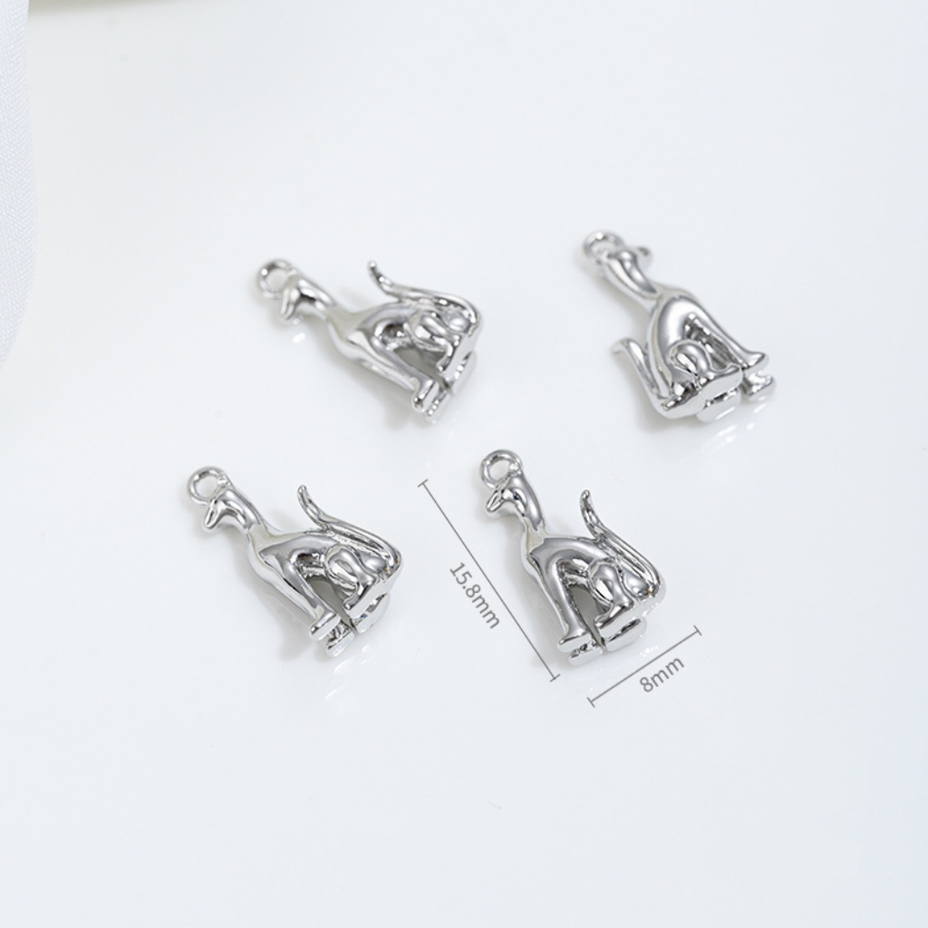 Gold Plated Cute Pet Dog Pendant Charms for Ncklace Bracelet Keychain