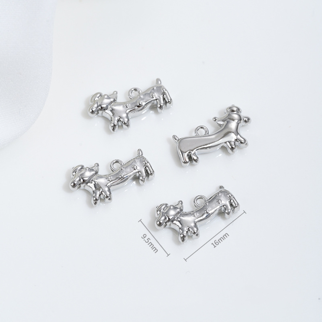 Gold Plated Cute Pet Dog Pendant Charms for Ncklace Bracelet Keychain