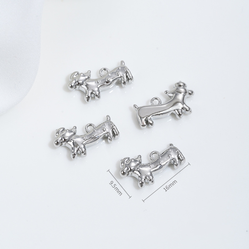 Gold Plated Cute Pet Dog Pendant Charms for Ncklace Bracelet Keychain