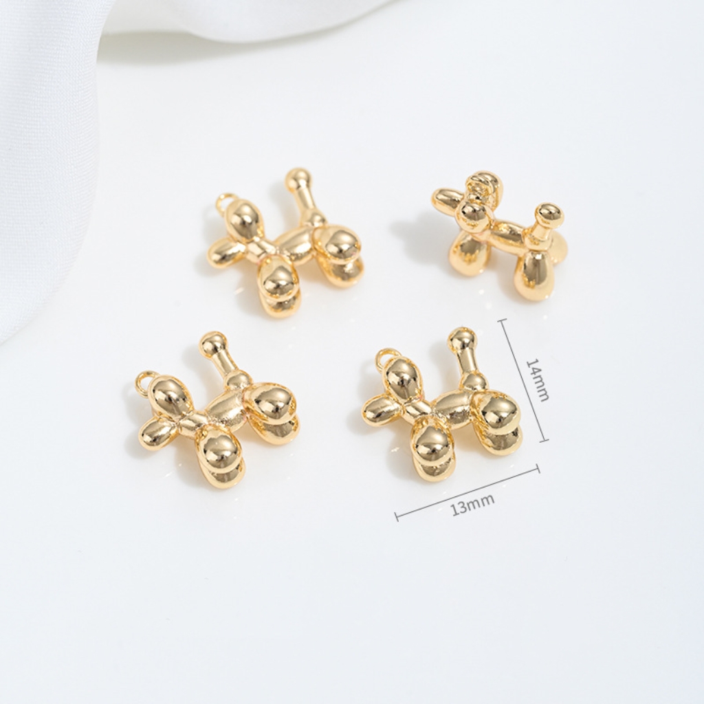 Gold Plated Cute Pet Dog Pendant Charms for Ncklace Bracelet Keychain