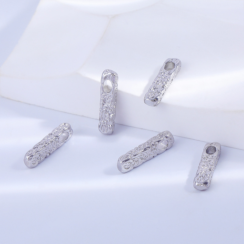 Gold Plated Rectangular Strip Pendant Charms for Necklace Bracelet Key