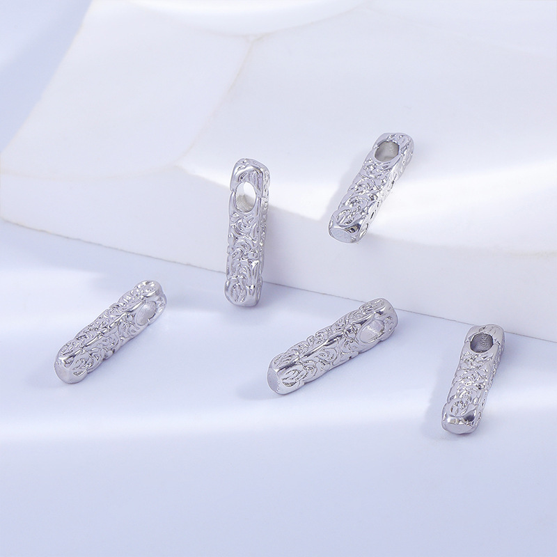 Gold Plated Rectangular Strip Pendant Charms for Necklace Bracelet Keychain