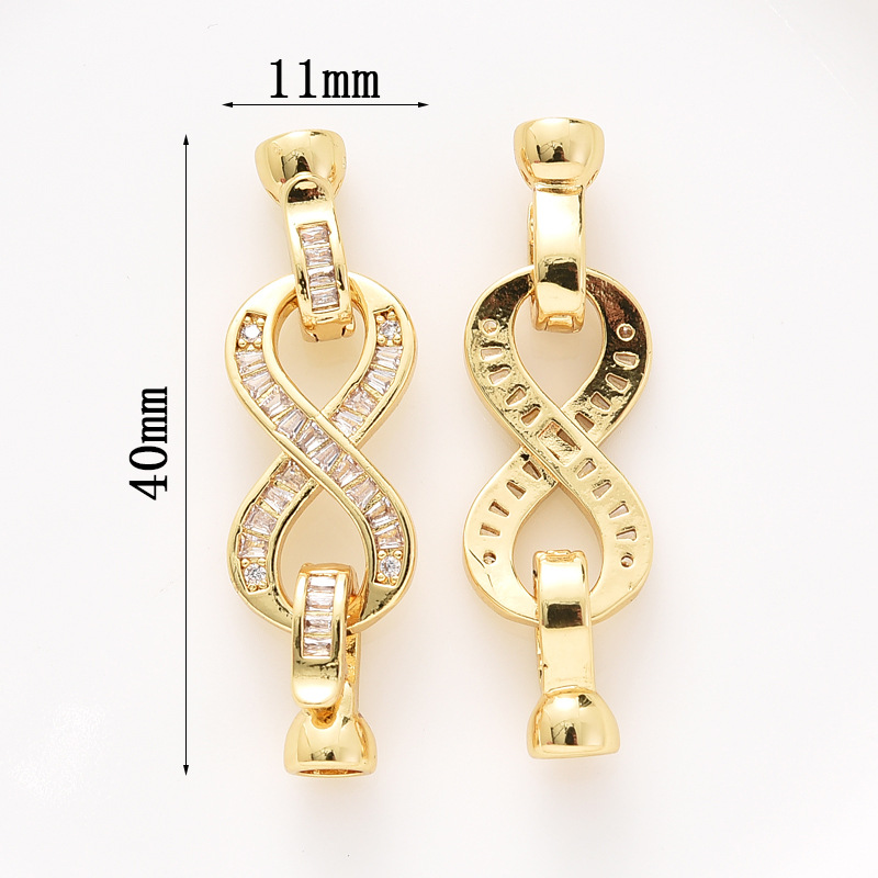 Gorgeous Colored Zircon Inlaid Buckle for Beading Jewelry