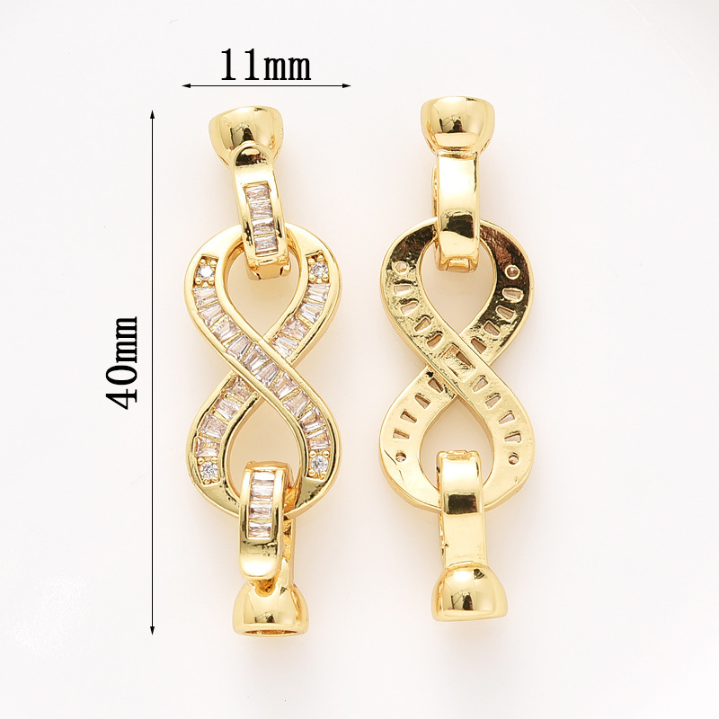 Gorgeous Colored Zircon Inlaid Buckle for Beading Jewelry