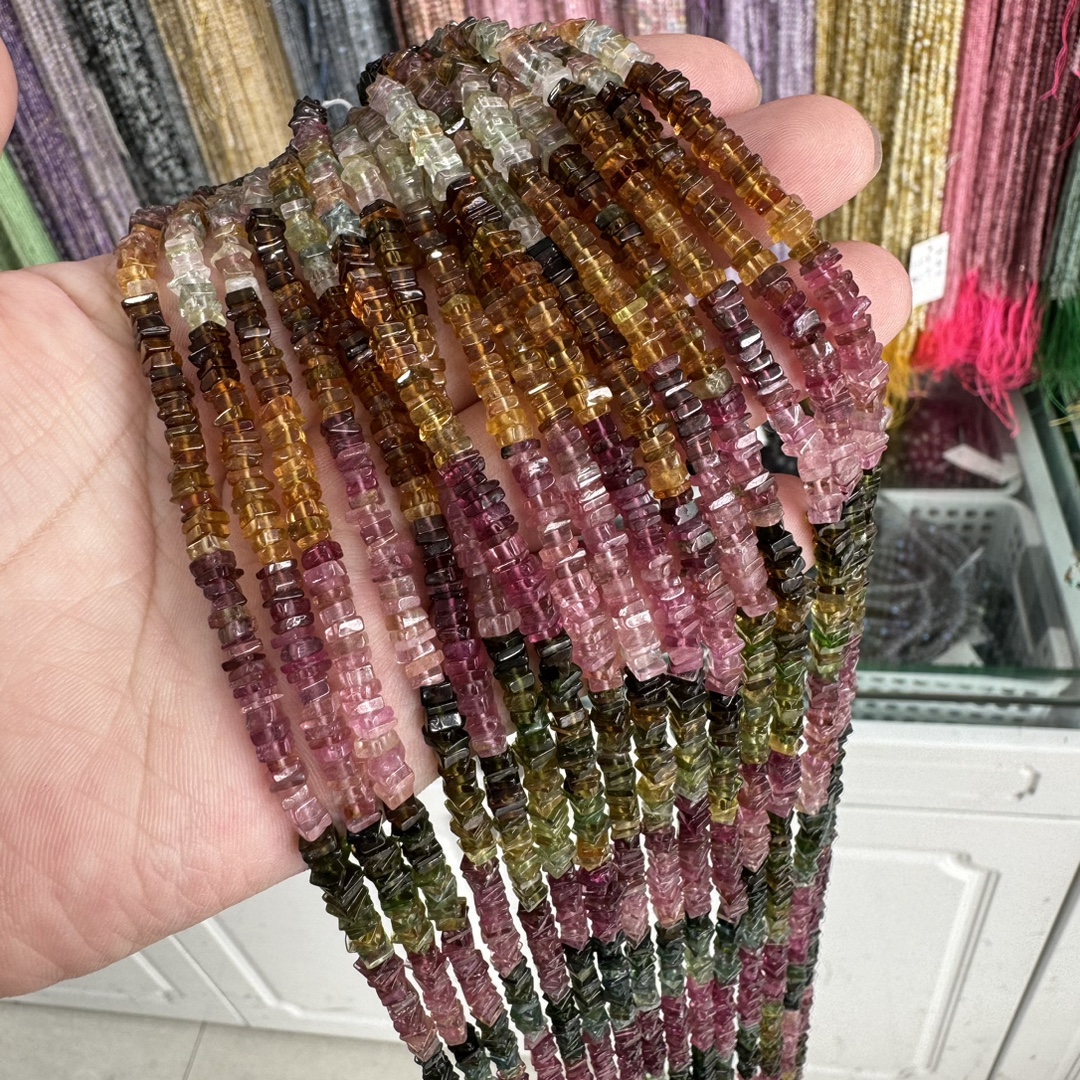 Gemstone Irregular Flat Sheet spacer beads strand 4*4*2mm-likayjewel