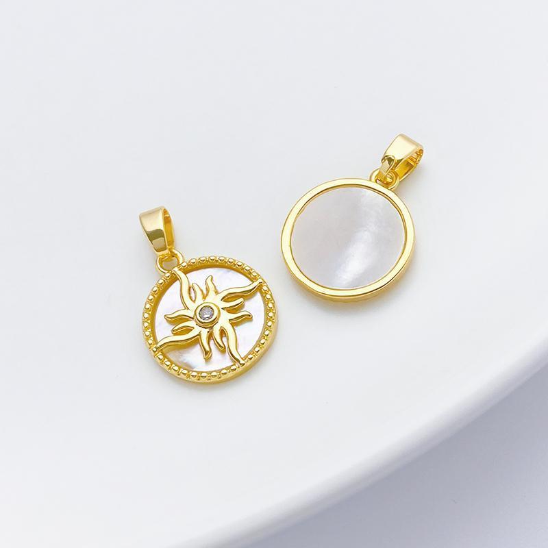 Natural White and Black Shell Inlaid Pendant Jewelry Charms