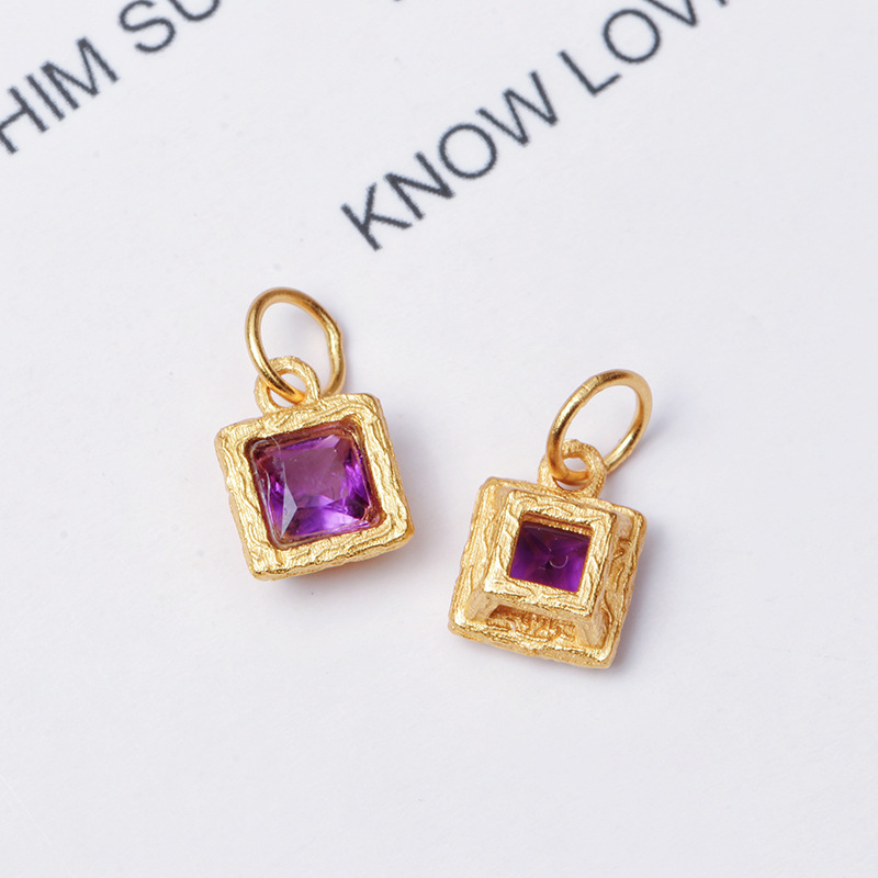  925 Silver Crustification Amethyst Accessory