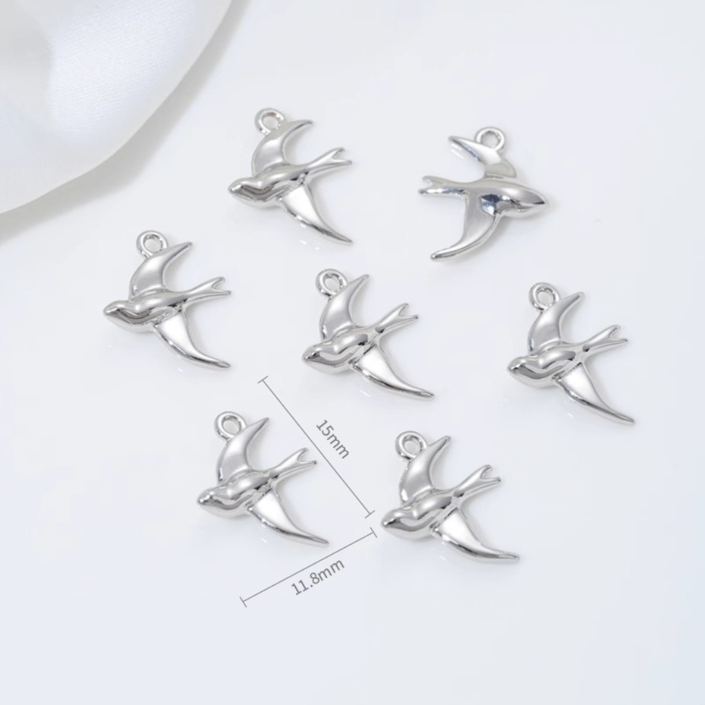 Gold Plated Swallow Pigeon Bird Charm Jewelry Pendant Jewelry Buckle