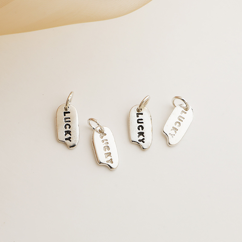 925 Sterling Silver Lettering Charms Jewelry Pendant