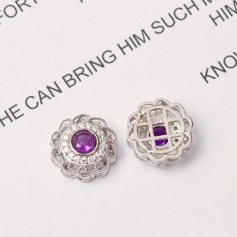  925 Silver Crustification Amethyst Accessory