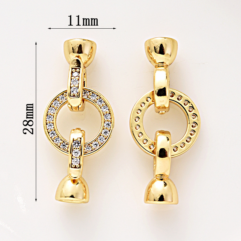 Gorgeous Colored Zircon Inlaid Buckle for Beading Jewelry