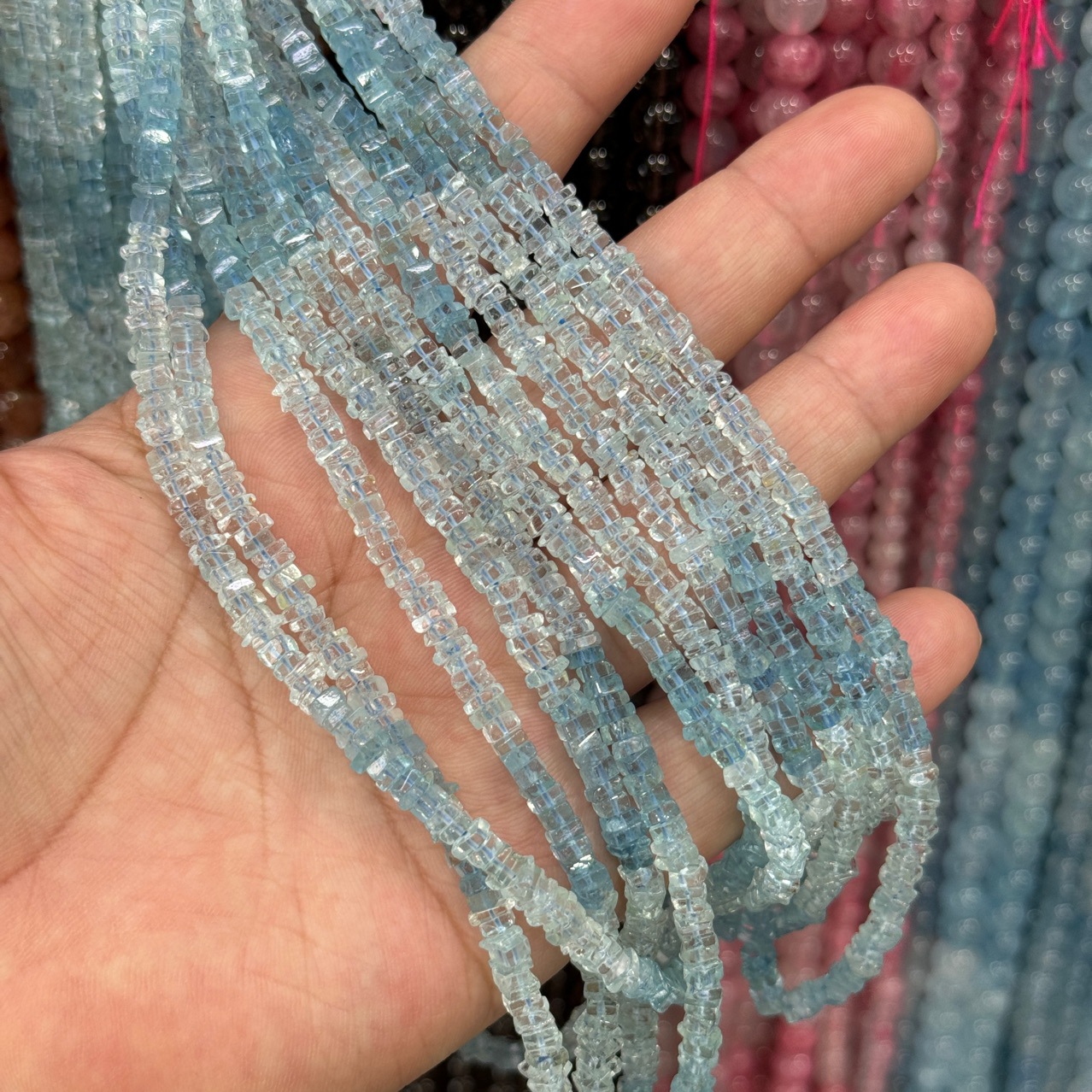 Gemstone Irregular Flat Sheet spacer beads strand 4*4*2mm-likayjewel