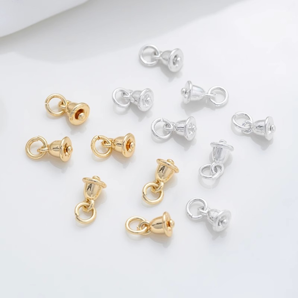 Gold Plated Little Cute Bell Pendant Jewelry Charms for DIY
