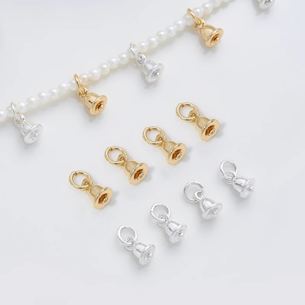 Gold Plated Little Cute Bell Pendant Jewelry Charms for DIY