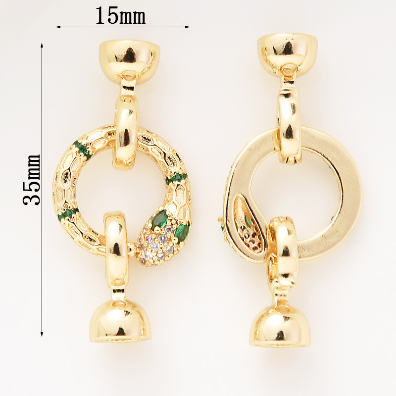 Gorgeous Colored Zircon Inlaid Buckle for Beading Jewelry