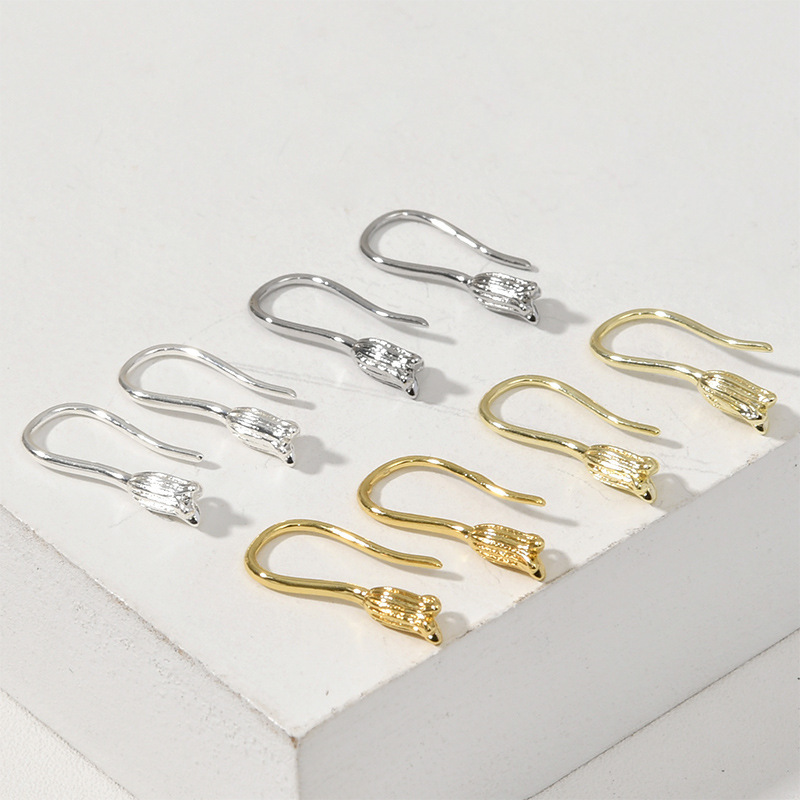 18.5*8mm Tulip Earrings Hooks with Hanging Ring for Earrings Making 1 Pair