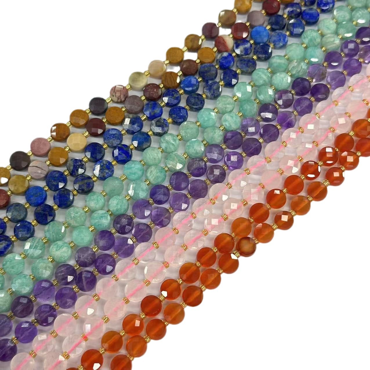 6.5*4mm Faced Pie Shaped Gemstone Beads Strand