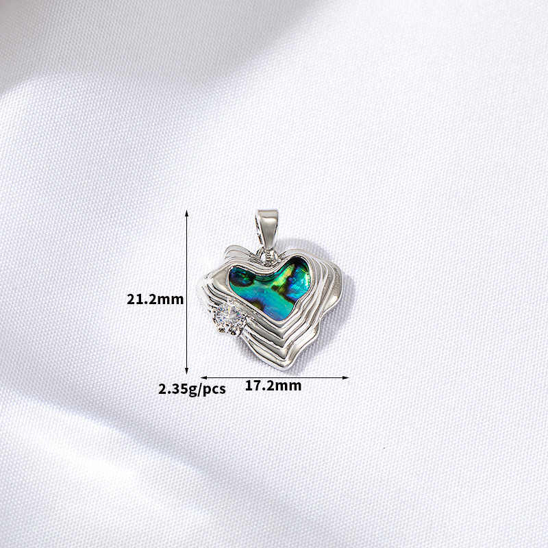 Abalone Shell Inlaid Gold Plated Pendant Jewelry Charm