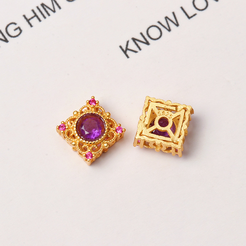  925 Silver Crustification Amethyst Accessory