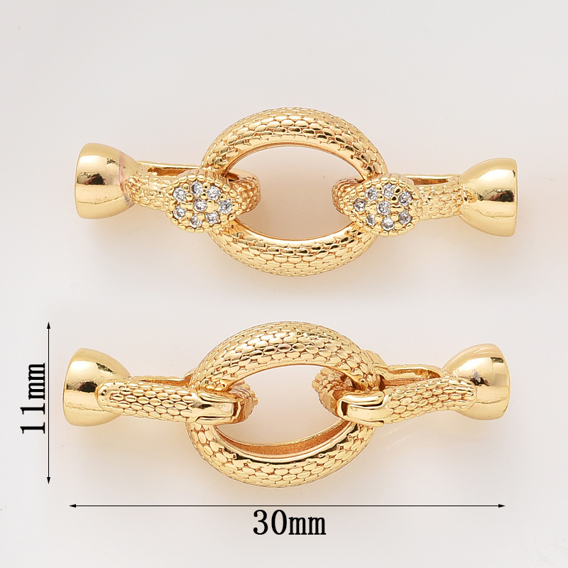Gorgeous Colored Zircon Inlaid Buckle for Beading Jewelry