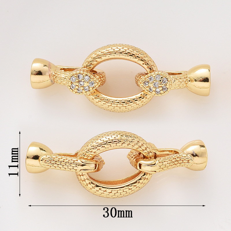 Gorgeous Colored Zircon Inlaid Buckle for Beading Jewelry