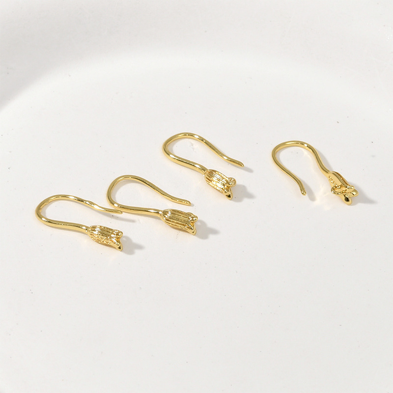 18.5*8mm Tulip Earrings Hooks with Hanging Ring for Earrings Making 1