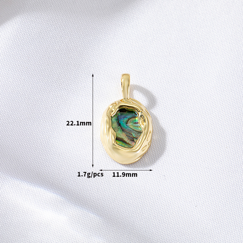 Abalone Shell Inlaid Gold Plated Pendant Jewelry Charm